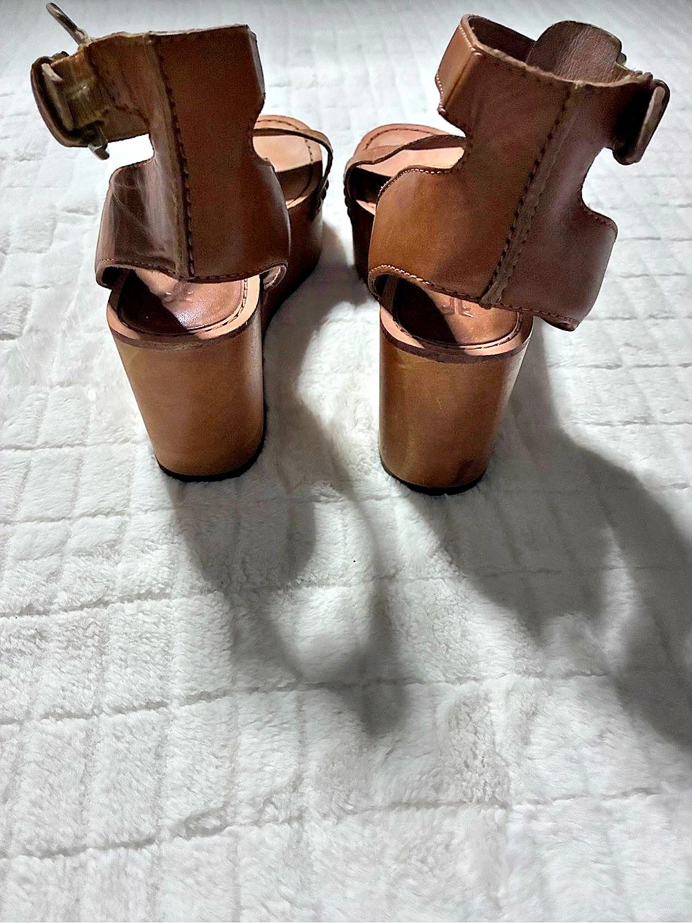 Frye wedge sandals Brown Leather US 7 - Picture 5 of 9